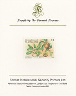 St Vincent - Grenadines 1985 Fruits & Blossoms $1 (Sapodilla) Imperf Proof Format International Proof Card As SG 400 - St.Vincent (1979-...)