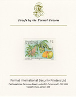 St Vincent - Grenadines 1985 Fruits & Blossoms $2 (Mango) Imperf Proof Format International Proof Card As SG 401 - St.Vincent (1979-...)