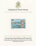 St Vincent - Grenadines 1985 Tourism Watersports 45c (Water Skiing) Imperf Proof Format International Proof Card As SG 3 - St.Vincent (1979-...)