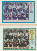 St Vincent - Grenadines 1986 World Cup Football 1c Uruguay Team - Imperf Cromalin Die Proof (plastic Card) In Magenta & - St.Vincent (1979-...)