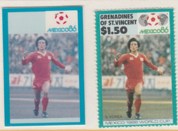 St Vincent - Grenadines 1986 World Cup Football $1.50 S Korea - Imperf Cromalin Die Proof (plastic Card) In Magenta & Cy - St.Vincent (1979-...)