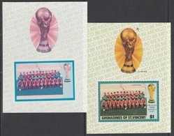 St Vincent - Grenadines 1986 World Cup Football $1.00 M/sheet (Portugal Team) Imperf Cromalin Die Proof (plastic Card) I - St.Vincent (1979-...)