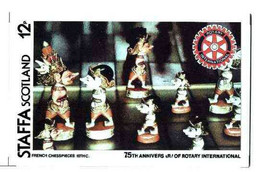 Staffa 1980 Chess Pieces (75th Anniversary Of Rotary International) - Original Composite Artwork For 12p Value Comprisin - Local Issues