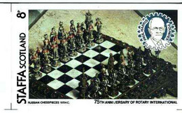 Staffa 1980 Chess Pieces (75th Anniversary Of Rotary International) - Original Composite Artwork For 18p Value Comprisin - Local Issues