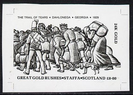 Staffa 1981 Great Gold Rushes £8 The Trail Of Tears (horizontal) - B&W Bromide Proof Of Yssued Design As Rosen SF 1010 - Local Issues