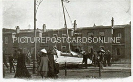 LEFT BY THE GREAT STORM WESTON SUPER MARE OLD B/W POSTCARD SOMERSET SEPT 1903 - Weston-Super-Mare