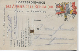CPA - Correspondance Des Armées De La République - Carte En Franchise-( FLEUR SÉCHE  "AU DOS") écrite En 4-4-1915. - Regimente