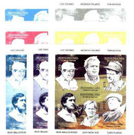 Touva 1995 Golf Legends Sheetlet Set Of 6, The Set Of 7 Imperf Progressive Proofs Comprising The 4 Basic Colours Plus 2, - Touva