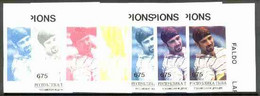 Touva 1995 World Champions (André Agassi) The Set Of 7 Imperf Progressive Proofs Comprising The 4 Basic Colours Plus 2, - Touva