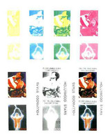 Touva 1995 Hollywood Stars #2 M/sheet 2 Values (S Stallone & Jack Nicholson) The Set Of 7 Imperf Progressive Colour Proo - Touva