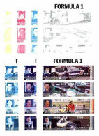 Touva 1996 Formula 1 Racing Cars Sheetlet Complete Set Of 8 Values (Hill, Schumacher, Mansell & Coulthard) The Set Of 7 - Tuva