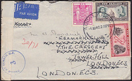 NEW ZEALAND - ENGLAND WWII 6/3 AIRMAIL RATE USING 6s ARMS REVENUE PASSED BY CENSOR 3 KING & EMPIRE CINDERELLA - Storia Postale