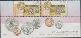 AUSTRALIA - USED 2016 $1.00 Fifty Years Of Decimal Coinage - Pair From Bottom Of Sheetlet - Used Stamps