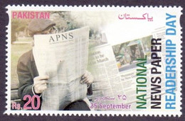 PAKISTAN 2021 - National Newspaper Readership Day, APNS, Journalism, All Pakistan Newspaper Society, 1v. MNH - Pakistan
