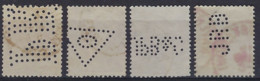 PERFIN / PERFO LEOPOLD II Nr. 46 ( 4 X ) Met ZELDZAME Excemplaren ; Zie 2 Scans ! LOT 213 - 1863-09