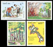 Laos 1989 - Yt 927/930 ; Mi 1142/1145 ; Sn 942/945 (**) Preserve Forests Campaign - Laos
