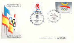Spain And France FDC 1992 Olympic Games In Barcelona & Albertville (DD25-57) - Summer 1992: Barcelona