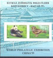 1999. Kyrgyzstan, Panda & Owl, World Phil.Exhibition "China", S/s IMPERFORATED, Mint/** - Kirgisistan