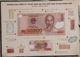 Vietnam Viet Nam Information Leaflet : 50,000 50000 Dong Polymer Banknote / 02 Photos - Viêt-Nam