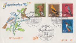 Enveloppe   FDC  1er  Jour  ALLEMAGNE   Au  Profit   De  La  Jeunesse    OISEAUX    1963 - 1961-1970