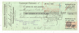 Lettre De Change,billet à Ordre, MICHELIN & Cie, Clermont Ferrand ,1935 , 2 Scans , Frais Fr 1.65 E - Letras De Cambio
