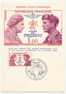 FRANCE - Carte Maximum - 1,00 Bourgoin Kieffer - Commandos FFL Parachutistes SAS - Paris - 27/10/1973 - 1970-1979