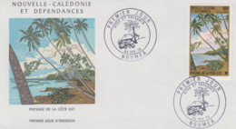 Enveloppe   FDC   1er   Jour   NOUVELLE   CALEDONIE    Paysages  De  La  Côte  Est    1973 - FDC