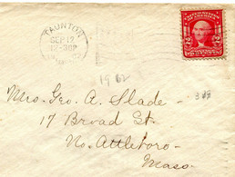 1907 Cover From TAUNTON To North Attleboro - Red Stamp 2c Washington - Covers & Documents