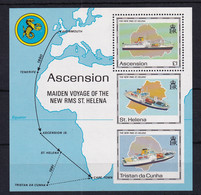 Ascension: 1990  Maiden Voyage Of St Helena II  M/S  MNH - Ascension