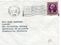 1938 Cover From BEREA COLLEGE Fine Arts To Minneapolis Minn. - Stamp 3c Washington - Covers & Documents