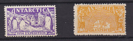 Vignettes Mauve Et Jaune - ANTARCTICA 1954 EXPEDITION - Sonstige & Ohne Zuordnung