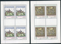 CZECHOSLOVAKIA 1976 Prague Castle In Sheetlets Of 4 MNH / **  Michel 2343-44 Kb - Neufs