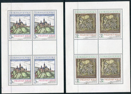 CZECHOSLOVAKIA 1976 Prague Castle In Sheetlets Of 4 MNH / **  Michel 2343-44 Kb - Ungebraucht