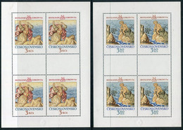 CZECHOSLOVAKIA 1976 Bratislava Tapesteries In Sheetlets Of 4 MNH / **  Michel 2319-20 Kb - Hojas Bloque