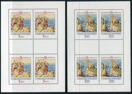CZECHOSLOVAKIA 1976 Bratislava Tapesteries In Sheetlets Of 4 MNH / **  Michel 2319-20 Kb - Unused Stamps