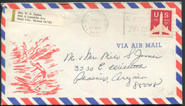 HAWAI - USA PA N° 74 / LETTRE AVION AVEC O.M. D'HONOLULU LE 27/11/1971 - TB - Hawaii