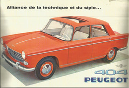 AT / Dépliant  Ancien  PUBLICITAIRE Technique  AUTOMOBILE PEUGEOT 404   Voiture Sport  Auto Fac Similé Collection - Cars