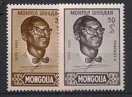 Mongolia - 1961 - N°Yv. 191 à 192 - Patrice Lumumba - Neuf Luxe ** / MNH / Postfrisch - Mongolie