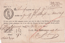 BADEN 1863 DOCUMENT POSTAL - Cartas & Documentos