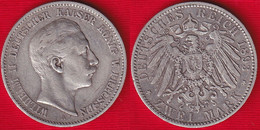 Germany / Prussia 2 Mark 1893 Km#522 AG "Wilhelm II" - 2, 3 & 5 Mark Silver