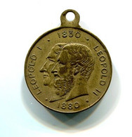 Médaille Souvenir De L’exposition De Bruxelles 1880  50 éme Anniversaire De L’indépendance 23 Mm, Bronze - Sonstige