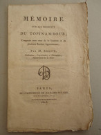 Mémoire Sur Les Produits Du Topinambour Par M. Bacot  - 1806 - - Documenti Storici