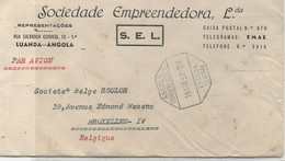 ANGOLA N° 302 X 2 + 329 +331 +352 / LETTRE /par AVION Pour BRUXELLES (Belgique) C à D .LUANDA 19 ABR 52 . - Altri & Non Classificati