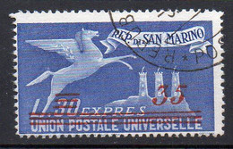 1947 S. Marino - Espresso N.18 Sovrast.  35 Su 30 Timbrato - Timbres Express