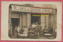 Béziers : Carte Photo Devanture Et Terrasse Animée Du " Café De L'Avenue St Saens "  Thème Commerce - Beziers