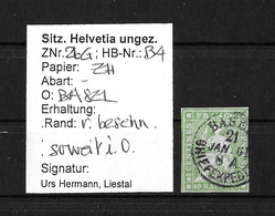 1854-1862 Helvetia (ungezähnt) → Rundstempel BASEL     ►SBK-26B4.V◄ - Gebraucht