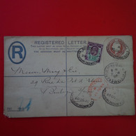 LETTRE REGISTRED LETTER TIMBRE PERFORE MARCOPHILIE POUR BOULOGNE SUR MER - Cartas & Documentos