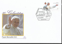 2007 Germany  Deutschland  Mi. 2599 Brief  . 80. Geburtstag Von Papst Benedikt XVI - FDC: Enveloppes