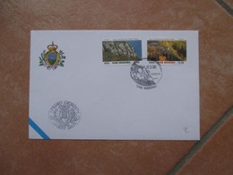 27.3.1999  Busta Ufficiale EUROPA CEPT Annullo Speciale Su Serie N.2 Valori Parco Naturale Monte Titano - Covers & Documents