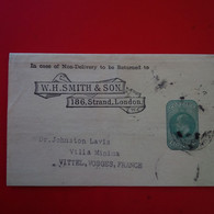 LETTRE LONDON W.H.SMITH AND SON POUR VITTEL VILLA MINIMA 1904 - Covers & Documents